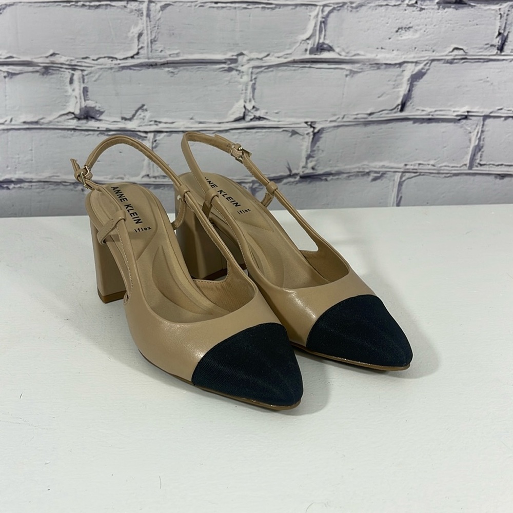 Anne Klein sling back cap toe pumps